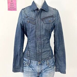 mono denim fitted jacket